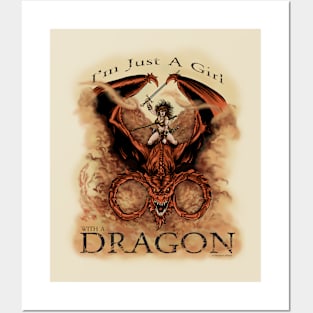 I'm Just A Girl with a Dragon Posters and Art